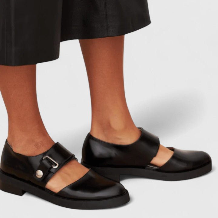 Orthopedic Mary-Jane Style Shoes Real Leather Golden Details