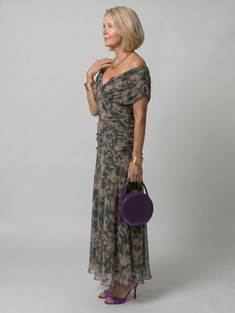 Zenaide | Off Shoulder Midi Dress
