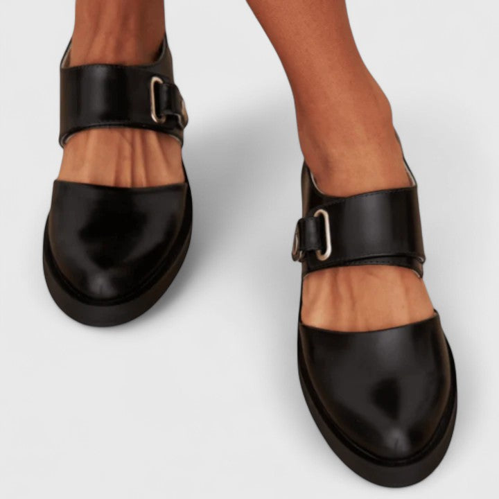 Orthopedic Mary-Jane Style Shoes Real Leather Golden Details