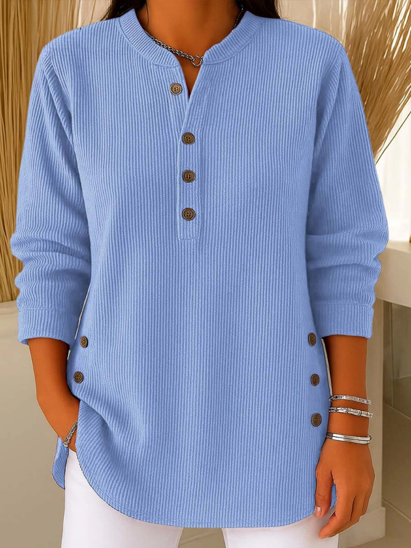 Neva | Button Henley Sweater