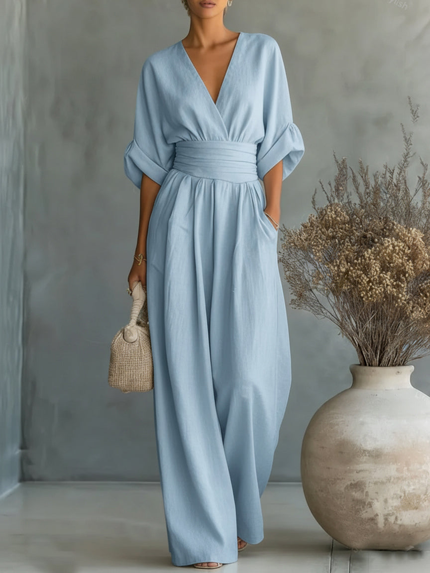 Maya | High-Waist V-Neck Jumpsuit