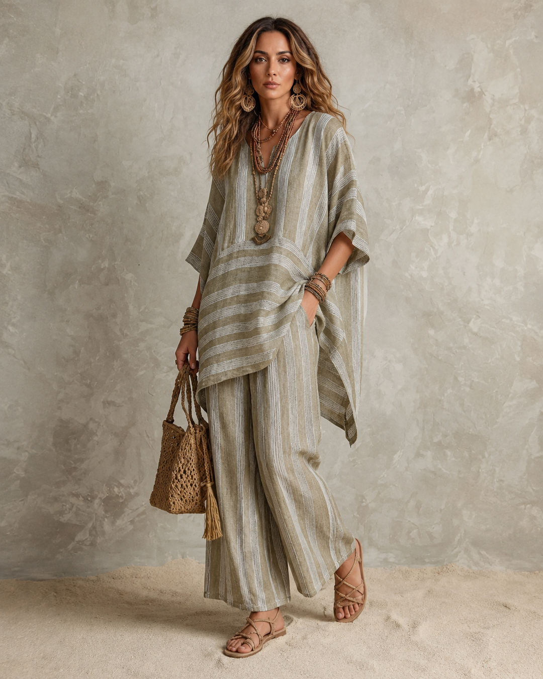 Anna | Bohemian Leinen 2-Teiliges Set