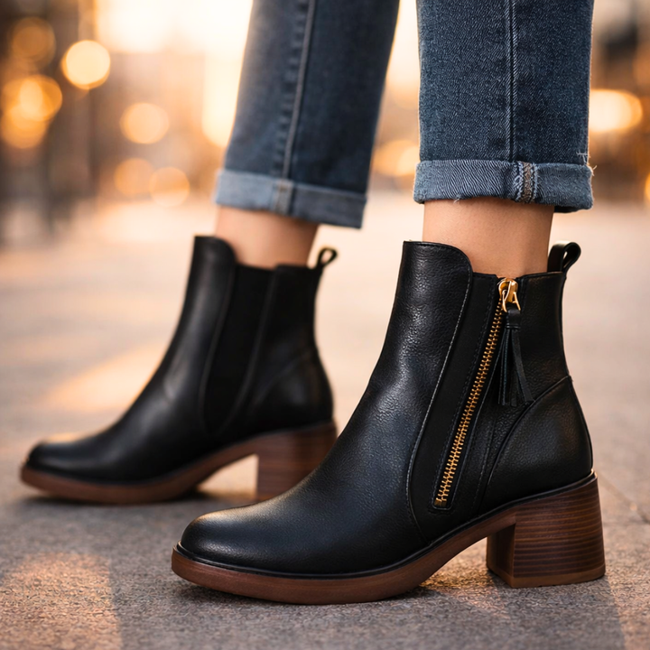 Nola Leather Ankle Booties