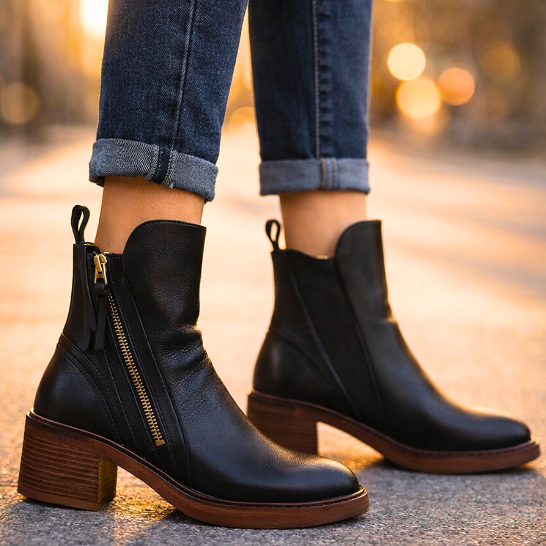 Nola Leather Ankle Booties
