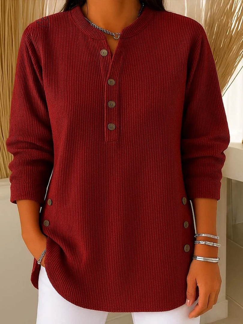 Neva | Button Henley Sweater