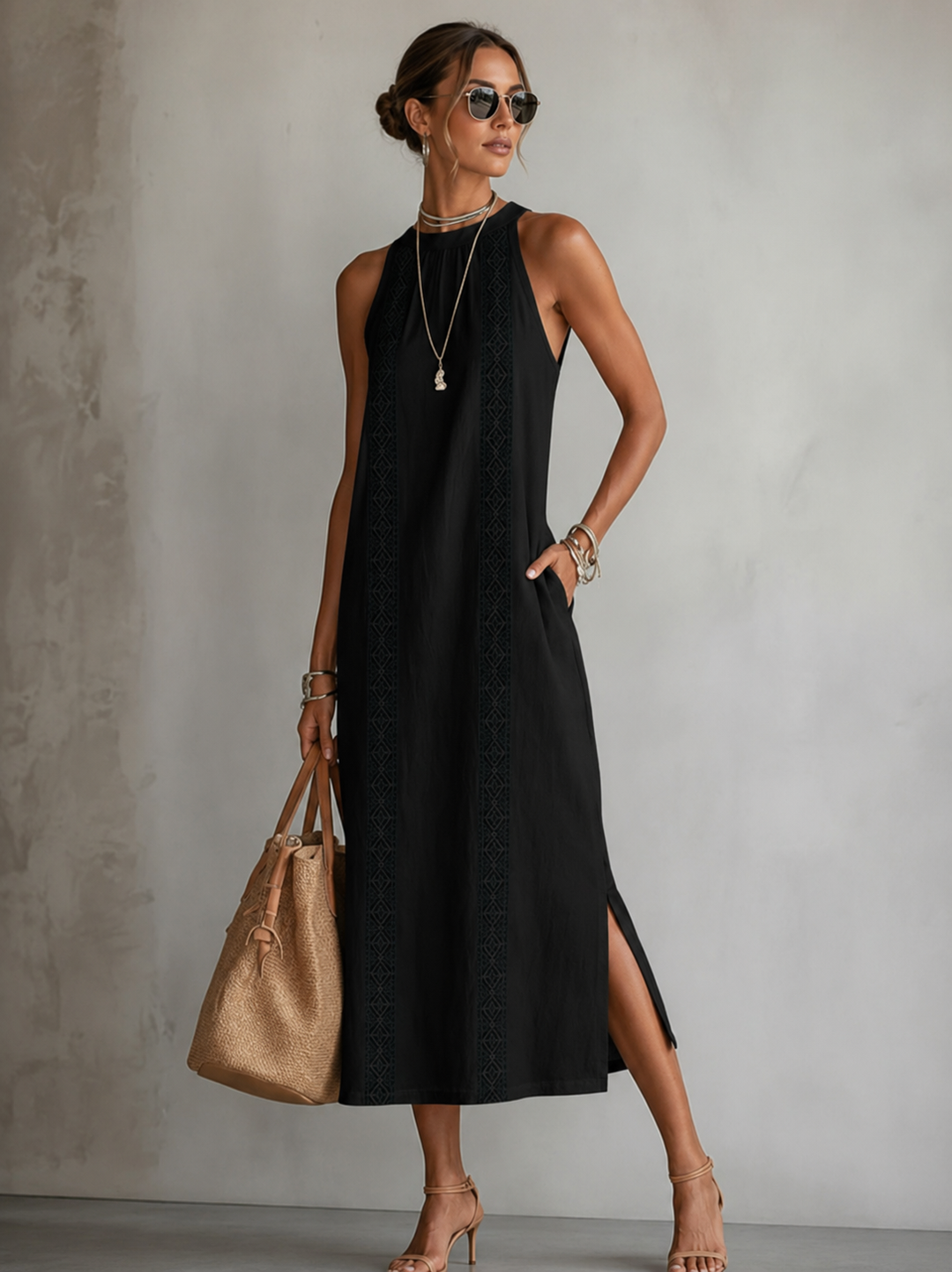 Marit | Airy Embroidered Dress with Pockets