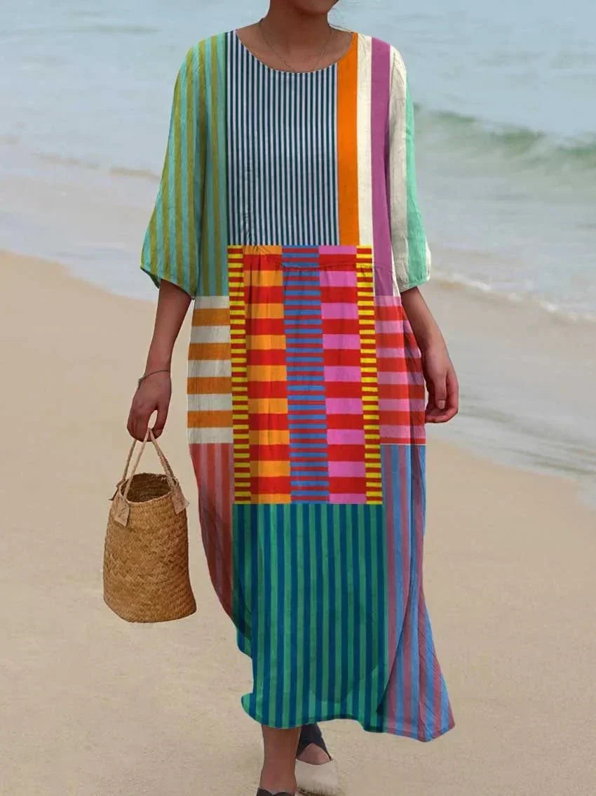 Rossa | Vintage Geometric Dress