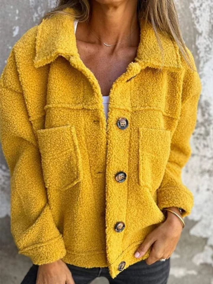 Ines | Textured Button-Front Coat