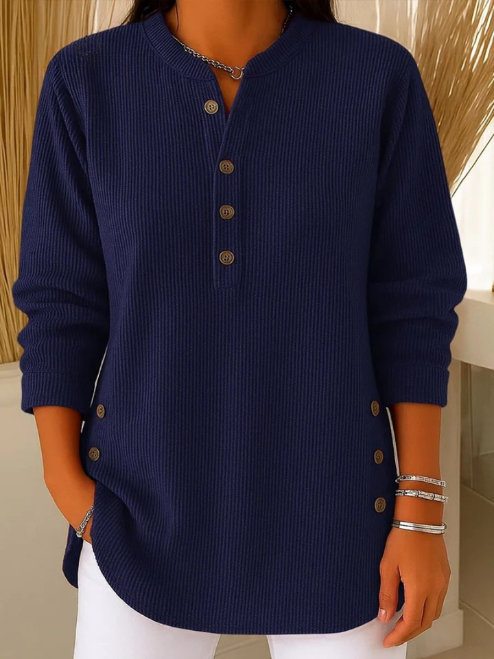 Neva | Button Henley Sweater