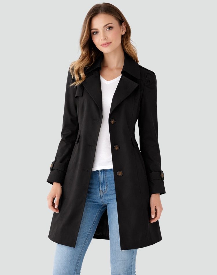 Gabrielle | Classic Lapel Trench Coat