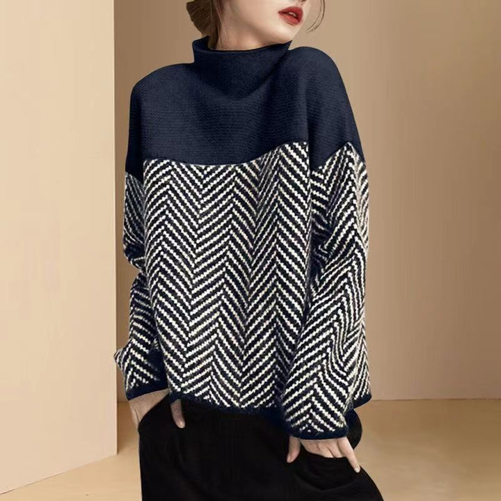 Eva | Herringbone Knit Sweater