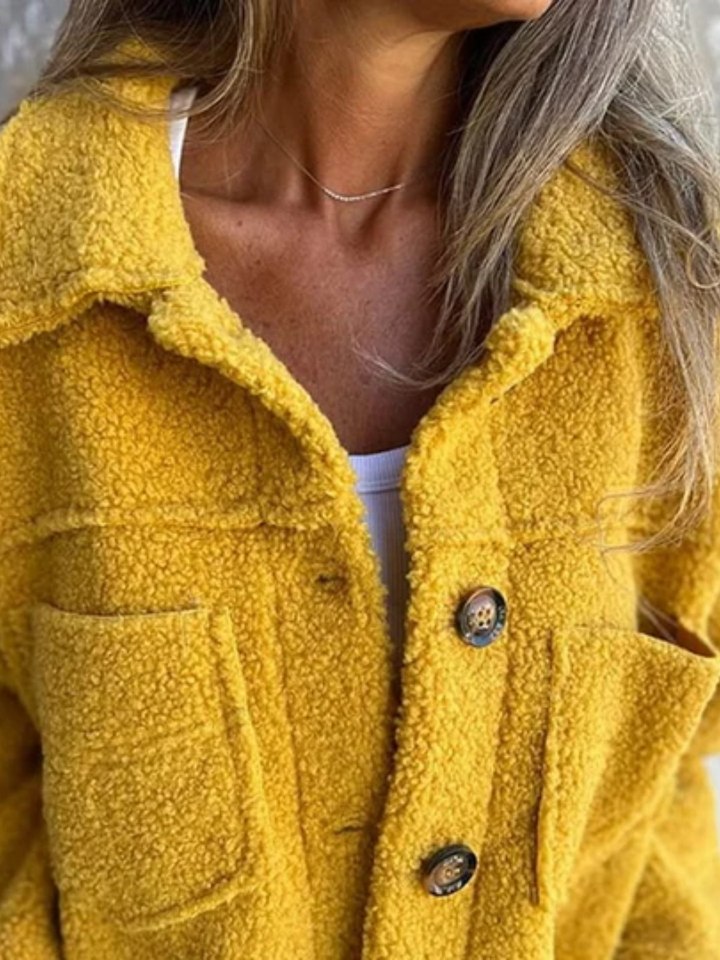 Ines | Textured Button-Front Coat