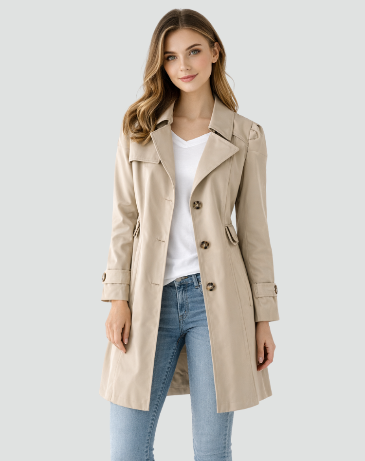 Gabrielle | Classic Lapel Trench Coat