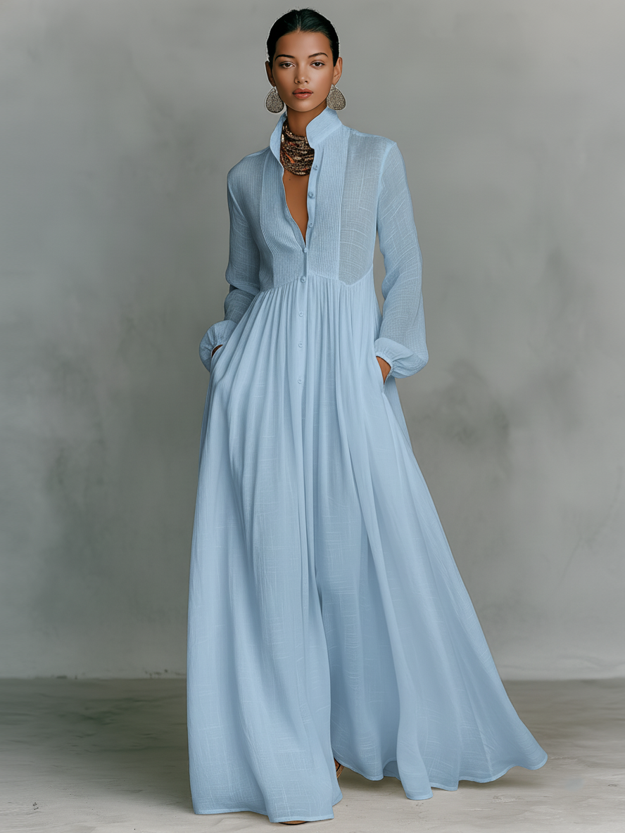 Paloma | Patchwork Linen Maxi Dress