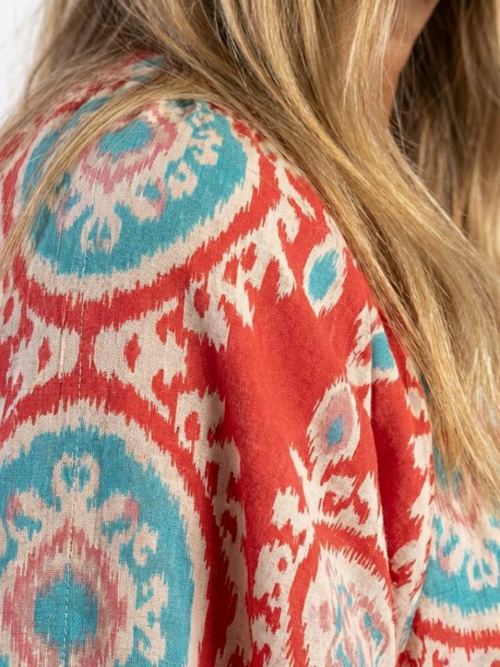 Evangeline | Understated Paisley V Neck Midi Dress