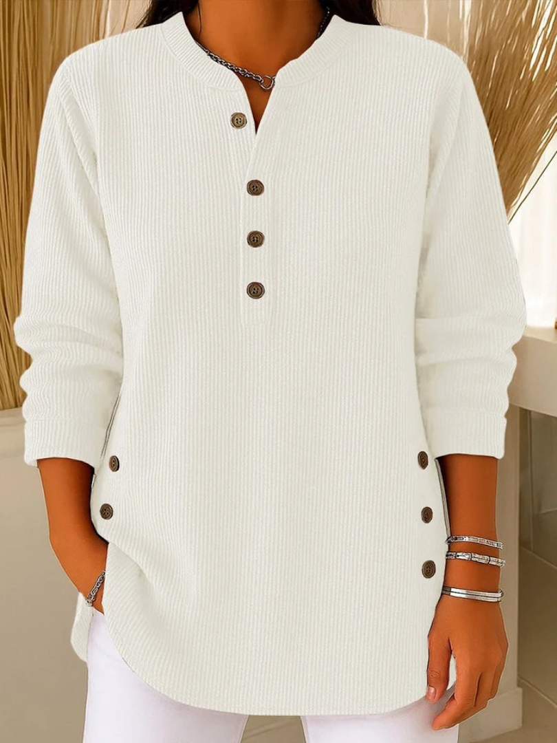 Neva | Button Henley Sweater