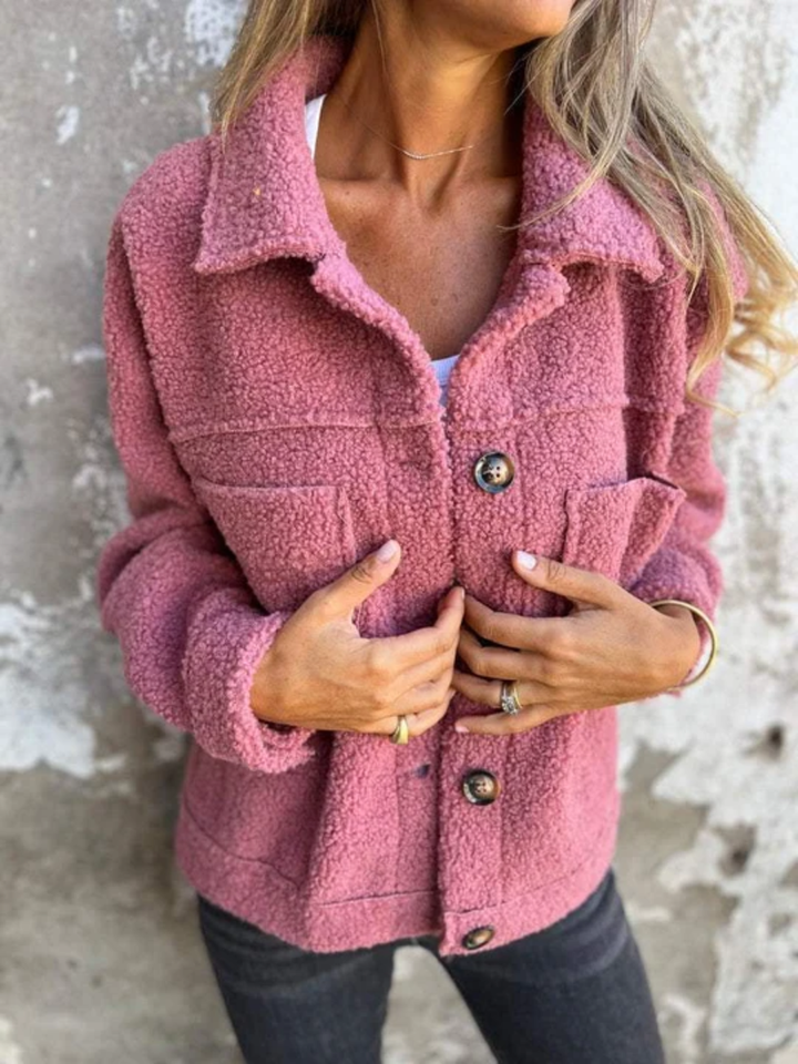 Ines | Textured Button-Front Coat