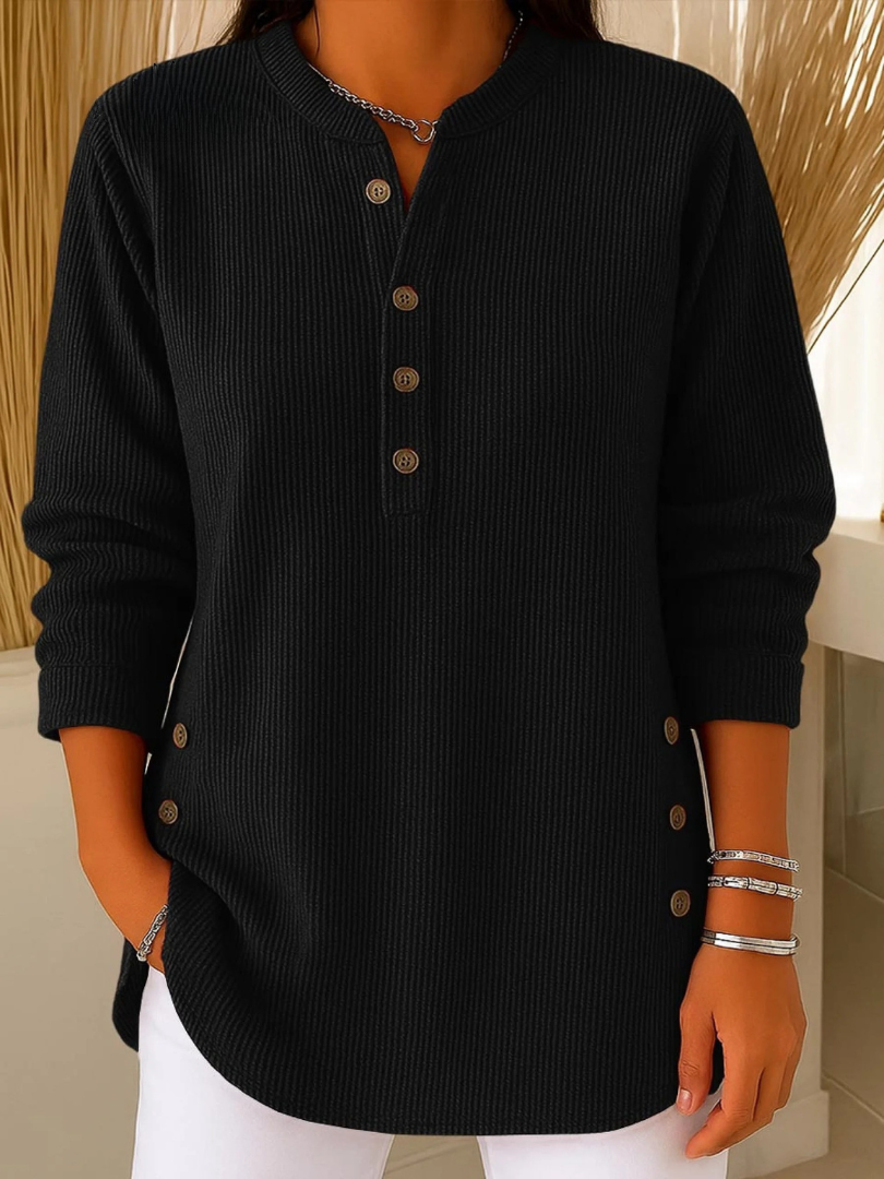 Neva | Button Henley Sweater