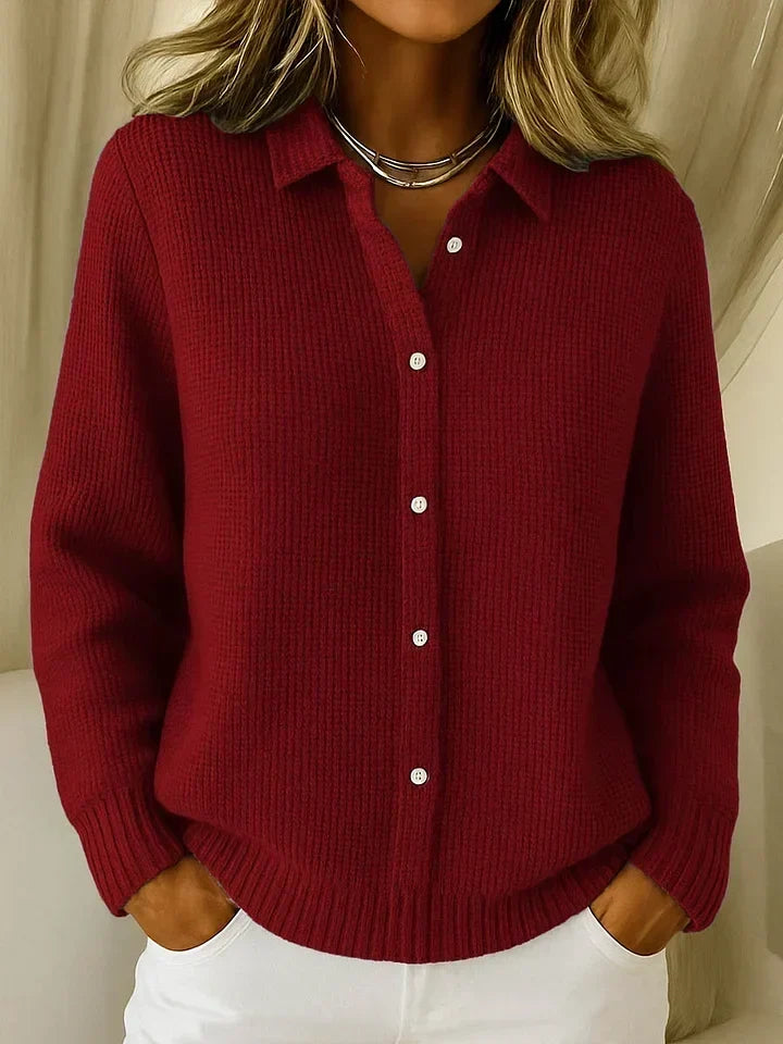 Ludovica | Shirt-Collar Knit Cardigan