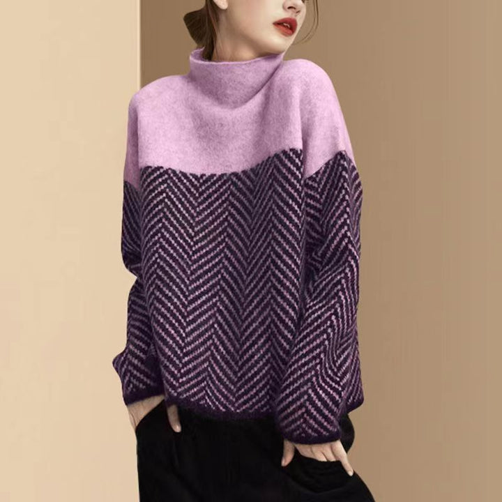 Eva | Herringbone Knit Sweater
