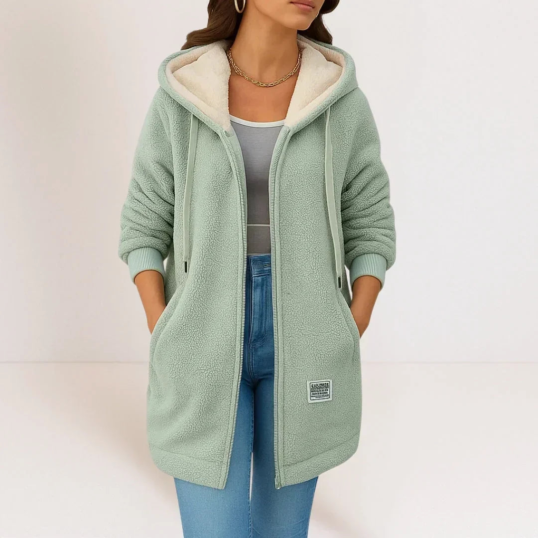 Hortense | Long Hooded Fleece Jacket
