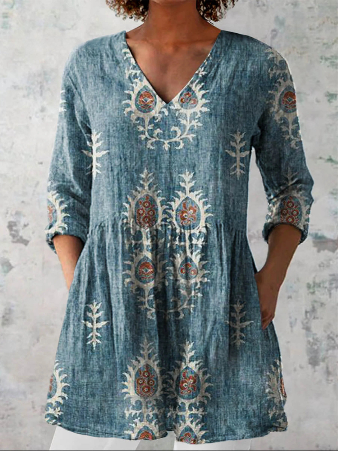 Delphina | Flowy V-Neck Blouse