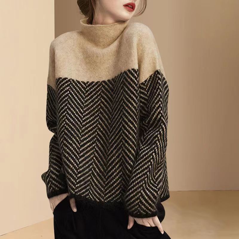 Eva | Herringbone Knit Sweater