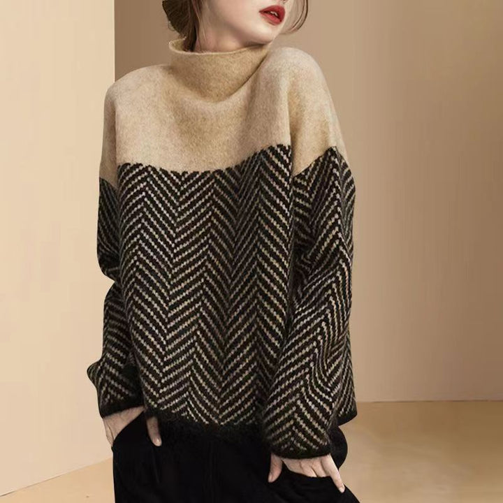 Eva | Herringbone Knit Sweater