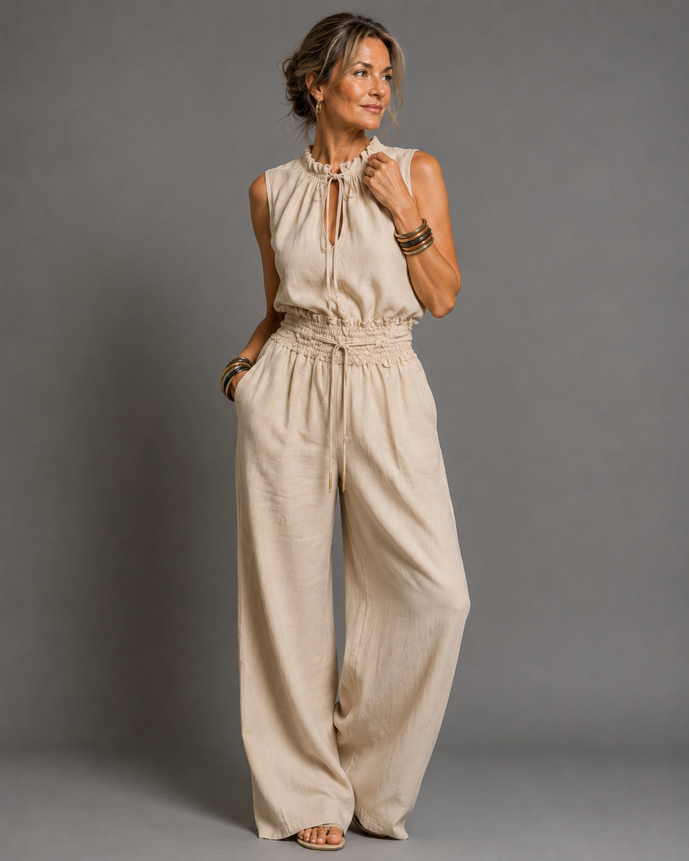 Jette | Sleeveless Wide-Leg Jumpsuit
