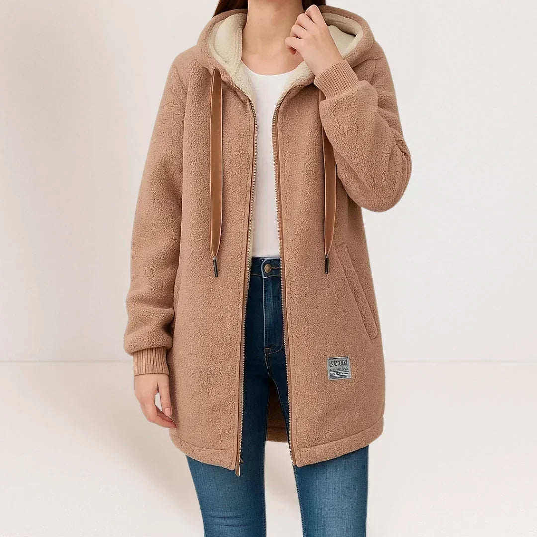 Hortense | Long Hooded Fleece Jacket