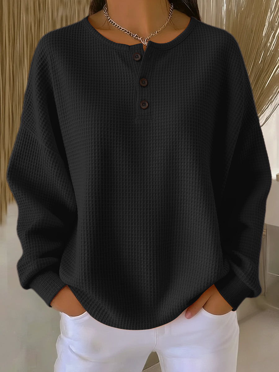Mirabel | Round Neck Waffle Sweater