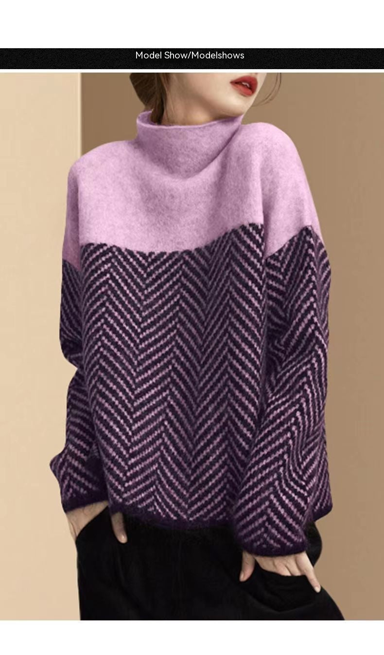 Eva | Herringbone Knit Sweater