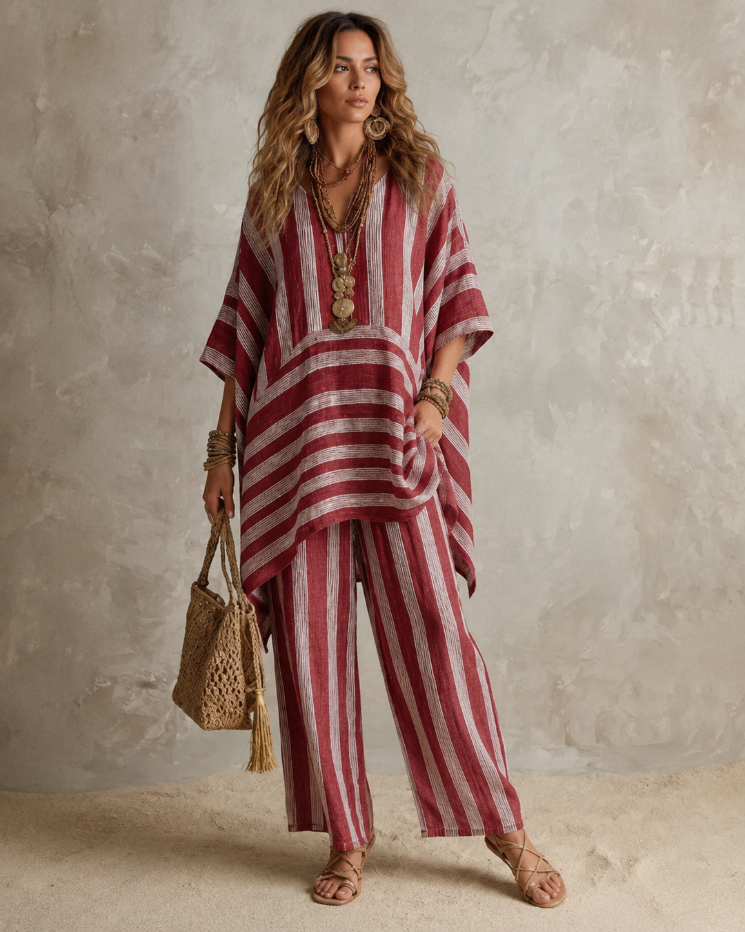 Anna | Bohemian Leinen 2-Teiliges Set