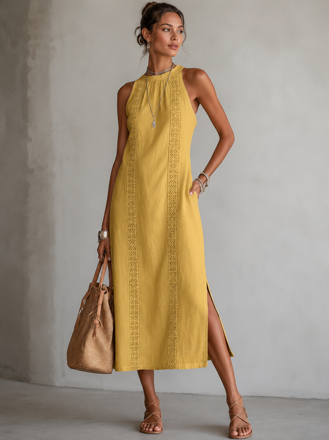 Marit | Airy Embroidered Dress with Pockets