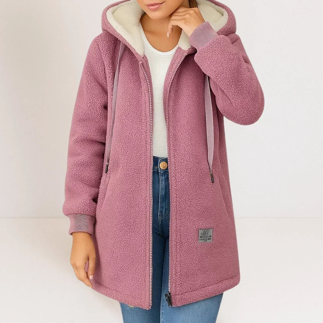 Hortense | Long Hooded Fleece Jacket