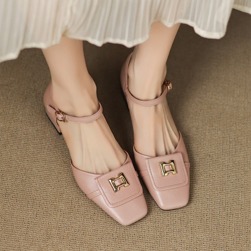 Aveline Buckle Leather Mary | Janes