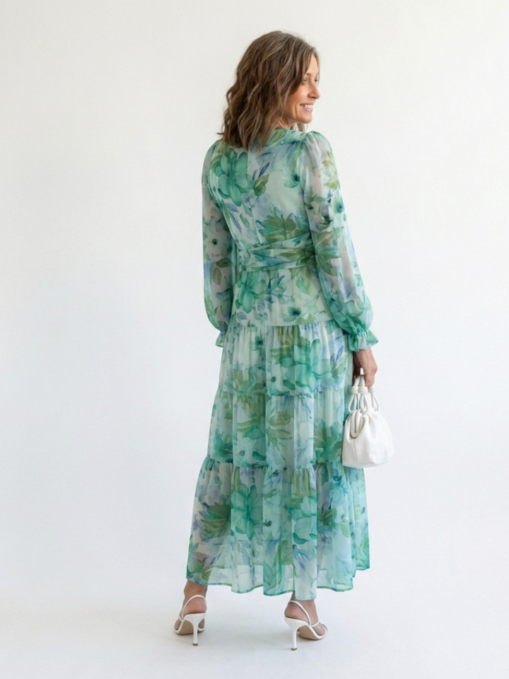 Philippa | Relaxed Floral Long Sleeve Maxi Dress