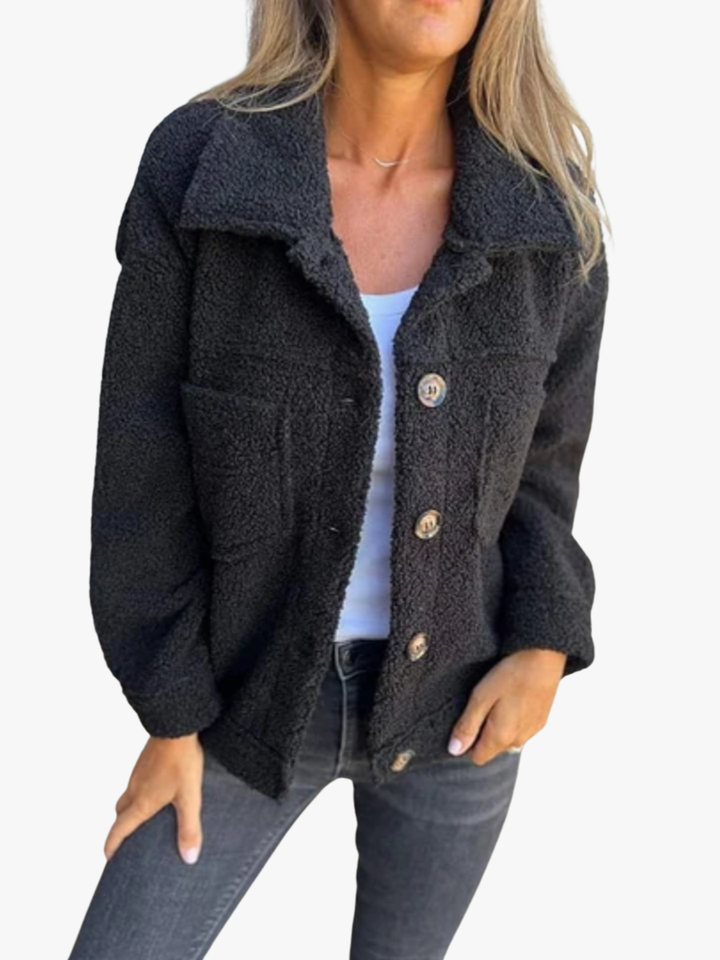 Ines | Textured Button-Front Coat