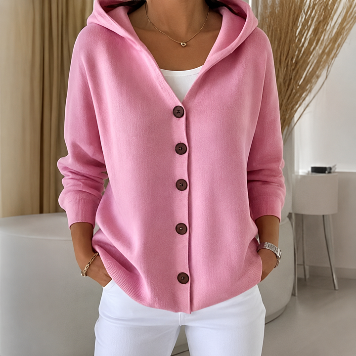 Panna | Hooded Button-Front Cardigan