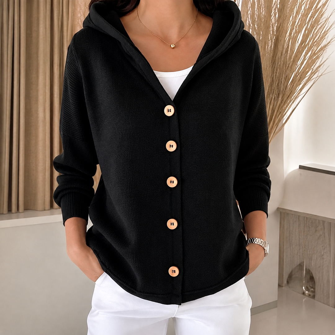 Panna | Hooded Button-Front Cardigan