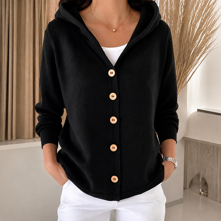 Panna | Hooded Button-Front Cardigan