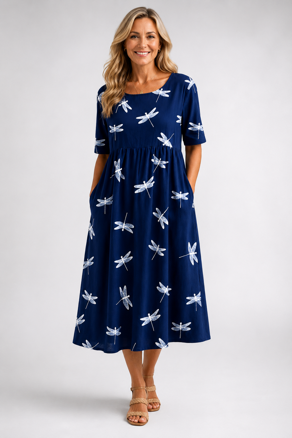 Evelina | Quiet Dragonfly Midi Dress