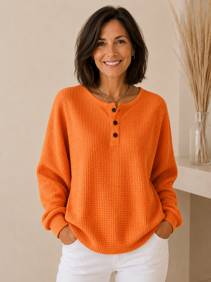 Mirabel | Round Neck Waffle Sweater