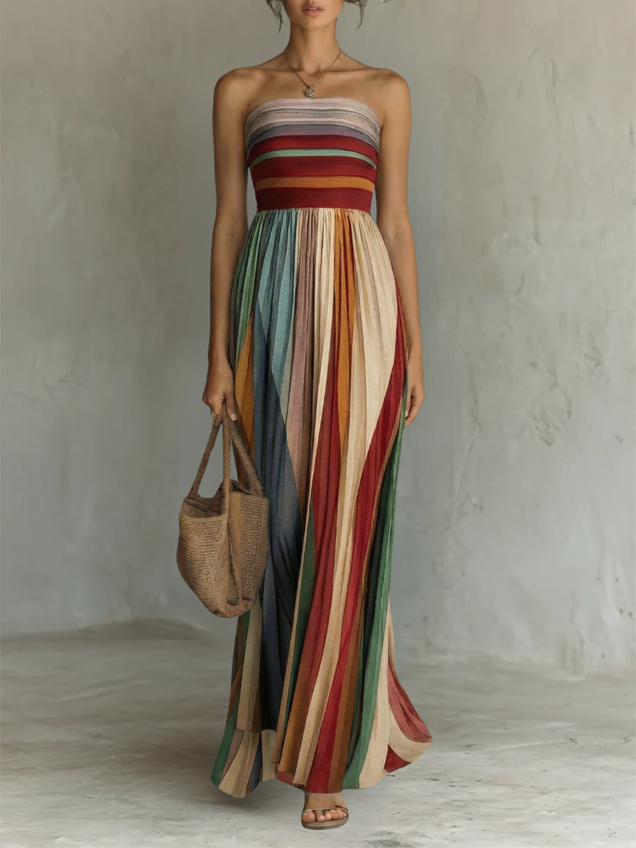 Colette | Sleeveless Colourful Maxi Dress