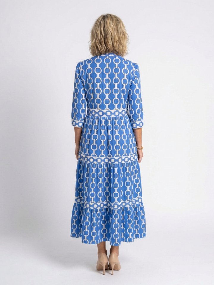 Ysolde | Relaxed Chain Three Quarter Sleeve Midi Dress