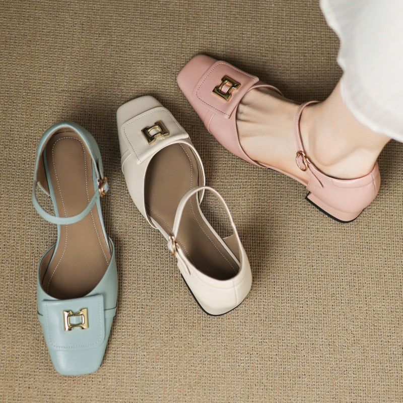 Aveline Buckle Leather Mary | Janes