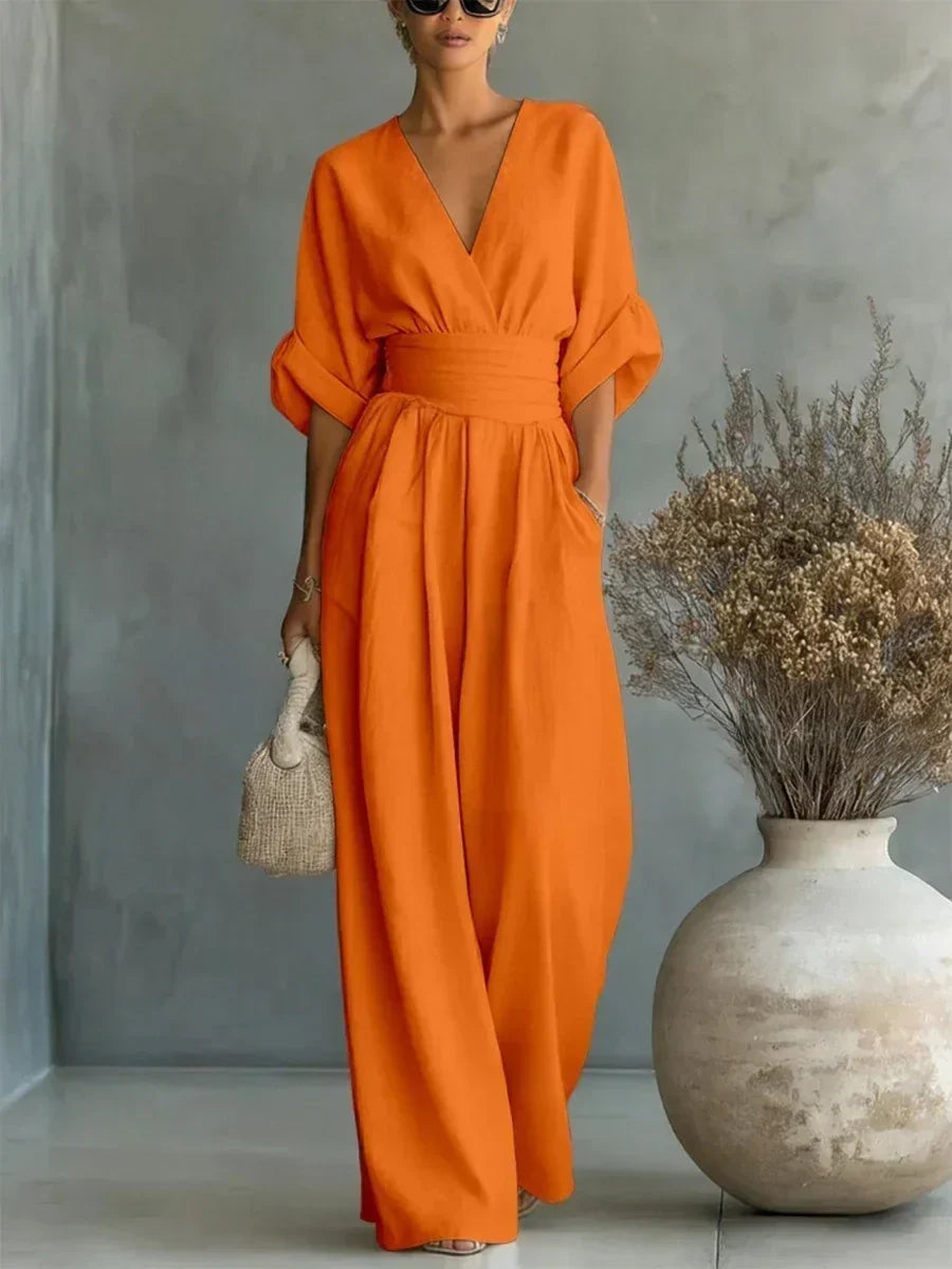 Maya | High-Waist V-Neck Jumpsuit