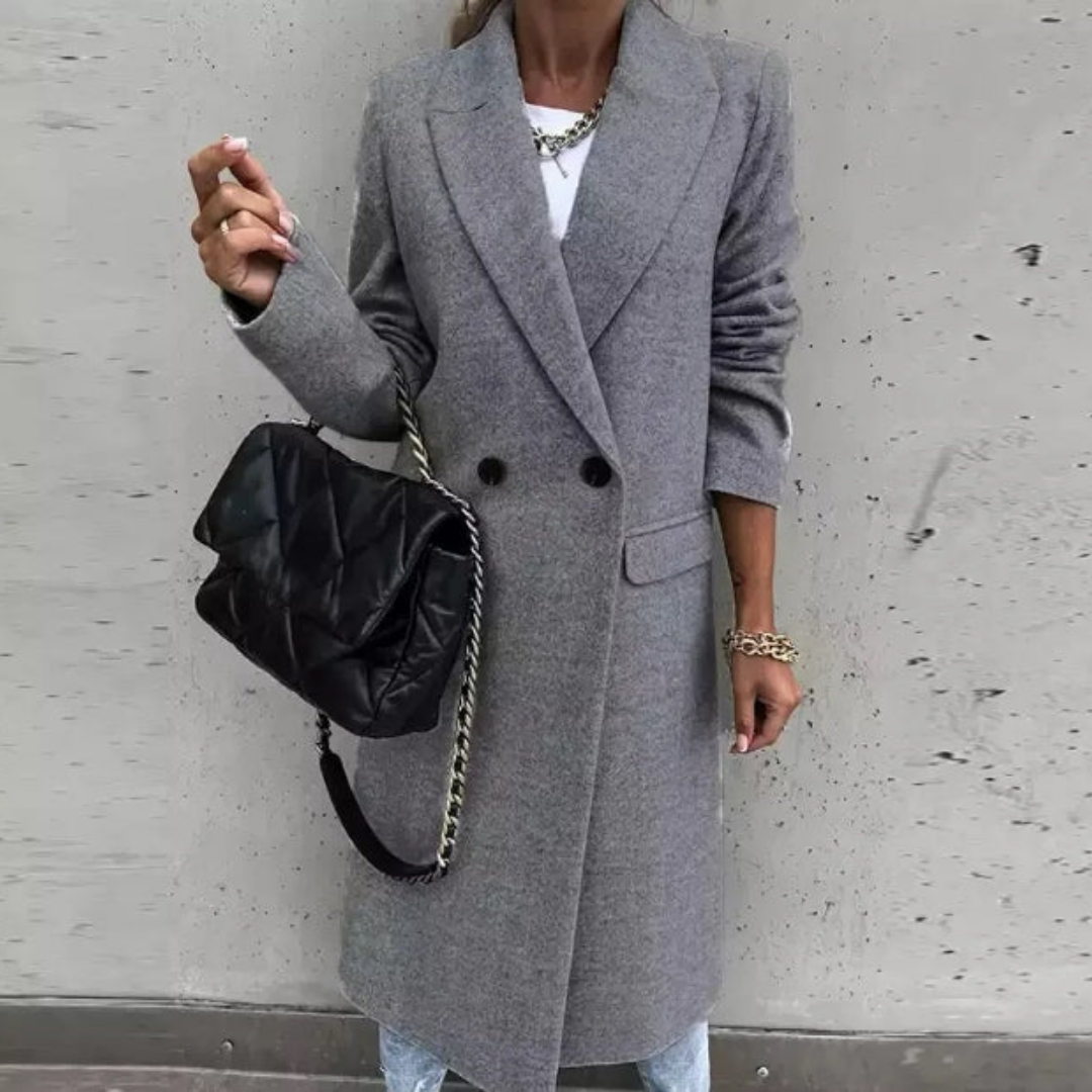 Double-Breasted Midi Wool Coat