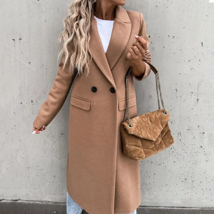 Double-Breasted Midi Wool Coat