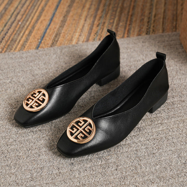 Orchard | Leather Square-Toe Flats